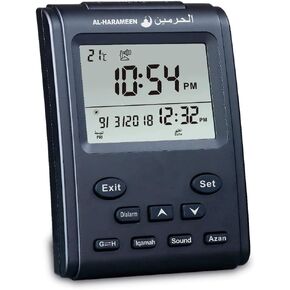 Azan Clock LCD Prayer Cloc/HIJRI Clock/HIJRI/Wall Clock/Home/Office/Mosque Azan Clock/Bedside Clock (Black) HA-3011