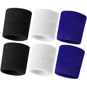 Hanerdun Wrist Sweatbands Thick Terry Cloth Wristbands for Men and Women Athletic Sweat Bands for Sports Tennis Gym Basketball