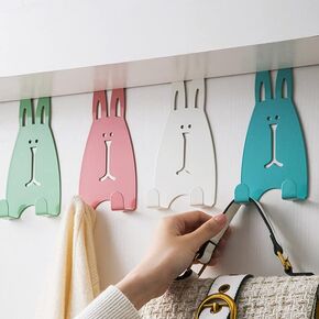 4 Pack Bunny Over The Door Double Hanger Hooks Home Storage Rabbit Door Back Coat Hooks Metal Twin Hanger Organizer for Hanging Coats,Hats,Robes,Towels,Purses,Bags,Clothes,Scarves,Keys in Saudi Arabia