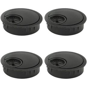 4PCS 2" Desk Grommets Set Zinc Alloy Cable Grommet Desk Hole Grommet Desk Hole Cover for Cables (Black)