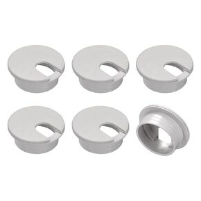 uxcell 6Pcs Cable Hole Cover, 1.38Inch/35mm ABS Desk Cable Wire Cord Grommet Hole Cover for Office Computer Desk Wire Organizer, Gray