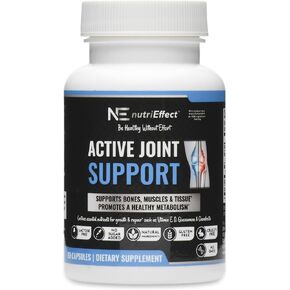 Active Joint Support Supplements | Supports Bones, Muscles & Tissue | Promotes a Healthy Metabolism | Natural Ingredients - Essential Nutrients for Growth & Repair | 60 Count