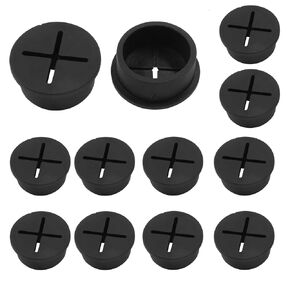 Hitefu 12Pcs 1 Inch Rubber Desk Grommet, Flexible Wire Cord Grommets, Silicone Cable Hole Cover for Office Desk Table Furniture Wall Organizer (White)