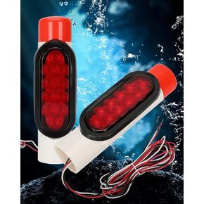Boat Trailer Guide on Post Pipe Guide Light Set,2Pcs Boat Trailer Guides With Lights for Turn Signal Brake Marker Reverse,DOT Certification 12V LED PVC Pipe Lights for Guide ons Post,EZ Installation