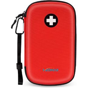 Epipen Medical Carrying Case, Hard Shell EVA Shock Absorption Travel Medication Organizer Bag Emergency Medical Pouch Holds 3 EpiPens, Asthma Inhaler, Allergy Medicine Essentials, Large (Red)