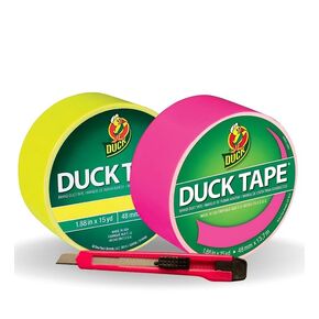 Duck Colored Duct Tape Bundle - Yellow Duct Tape - Neon Pink Duct Tape - Colorful Tape for Labeling & Color Coding - Heavy Duty Duct Tape - Assorted Duct Tape Colors - 1.88 in W X 15 yd