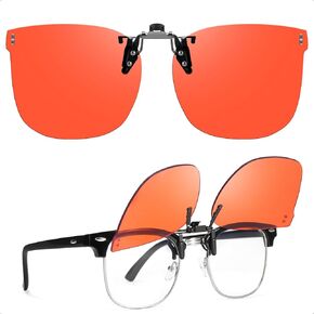 Xfeel Clip On Blue Light Blocking Glasses for Big Prescription Glasses Men Women, Fit Over Glasses for Computer, TV, Gaming