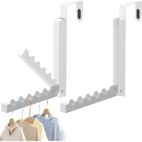 Over The Door Hooks Hanger, 2 Pack Collapsible Folding Over The Door Organizer Rack, Small Portable Storage Hooks, Over Door Hanger Hooks for Clothes Towels with Bathrooms, Dorm Rooms