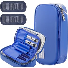 JOYJOM Insulin Cooler Travel Case, Insulin Pen Cooler Bag TSA Approved, Medication Cooler for Travel, Insulin Carrying Travel Case with 2 * 100g Ice Packs for Insulin Vial Pens and Diabetic Supplies