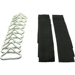 10 sets of Trampoline Triangle Buckle Webbing Trampoline Mattress Iron Buckle Bungee Trampoline Triangle Ring Iron Hook Accessories for Suitcases Wallets Leather Handicrafts Belts, Black