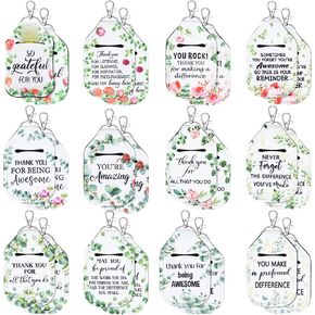Kenning 24 Pcs Inspirational Hand Sanitizer Keychain Holders Travel Size Religious Thank You Gift for Employee Appreciation
