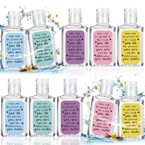 10 Pcs Housekeeping Week Gifts Thank You Gifts for Coworker Mini Hand Sanitize Gel Bulk Travel Size Inspirational Appreciation Gift for Housekeeping Appreciation Week Friend Teacher Employee