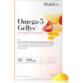 Shaklee - Omega-3 Gellys™ - Strawberry Lemonade Gummies - Enhanced Brain, Heart, and Joint Health - 3X More DHA + EPA† - Heart, Brain, Eye, Joint & Immune Support - Kids & Adults - 30 Gellys