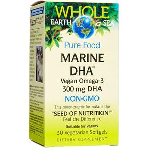Natural Factors Whole Earth & Sea, Marine DHA Omega-3, 30 Vegetarian Softgels
