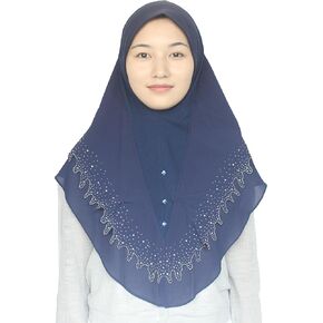 وشاح حجاب شيفون إسلامي للسيدات من Modest Beauty للفتيات من حجر الراين أوشحة بطبقة مزدوجة
