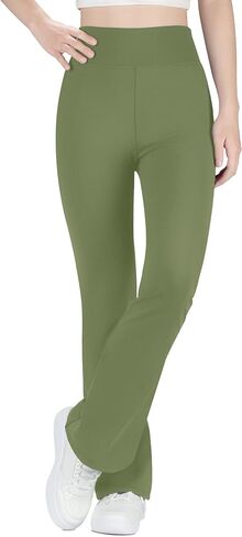 BIG ELEPHANT Girls Fleece Lined Flare Leggings, High Waisted Athletic Bell Bottom Pants for Kids in Saudi Arabia