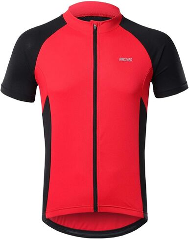 قميص ARSUXEO للرجال بأكمام قصيرة لركوب الدراجات من الجيرسيه وجيب بسحاب 655 in Kuwait