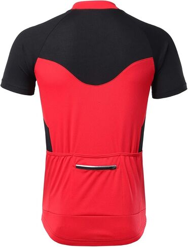 قميص ARSUXEO للرجال بأكمام قصيرة لركوب الدراجات من الجيرسيه وجيب بسحاب 655 in Kuwait