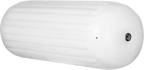 VEVOR Boat Fenders, 10" x 28" Vinyl Marine Boat Bumpers, Center Hole Ribbed Inflatable Boat Fender for Docking, Marine Dock Fender with Inflation Pump, White, 4 Packs in Saudi Arabia