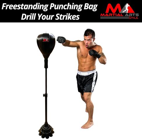 Boxing Bag with Stand, Standing Punching Bag, Adjustable Height Freestanding Speed Ball for MMA, Kickboxing, Muay Thai & Martial Arts for Training Reflexes, Timing and Fitness from Home/Gym in Kuwait