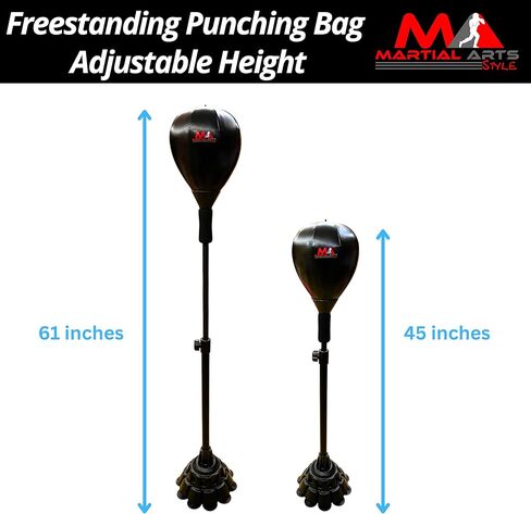 Boxing Bag with Stand, Standing Punching Bag, Adjustable Height Freestanding Speed Ball for MMA, Kickboxing, Muay Thai & Martial Arts for Training Reflexes, Timing and Fitness from Home/Gym in Kuwait