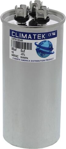 ClimaTek Round Capacitor - fits Carrier # HC98JA081D | 80/5 uf MFD 370/440 Volt VAC in Kuwait