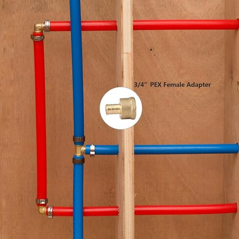 (عبوة من 10) محول ملولب أنثى PEX 3/4 بوصة × 3/4 بوصة NPT، محولات تجعيد Pex نحاسية مناسبة لأنابيب PEX في وظائف السباكة in Saudi Arabia
