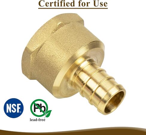 تركيب PEX، محول PEX أنثى 1/2 بوصة NPT إلى 1/2 بوصة لإصلاح السباكة أو إعادة التشكيل، تركيب تجعيد نحاسي قوي ومتين (12 حزمة) in Kuwait