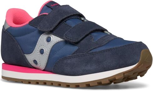 حذاء رياضي Saucony Originals Jazz ذو خطاف وحلقة مزدوج (للأطفال الكبار الصغار)، أزرق داكن/فضي/وردي، 13 US للجنسين in Saudi Arabia