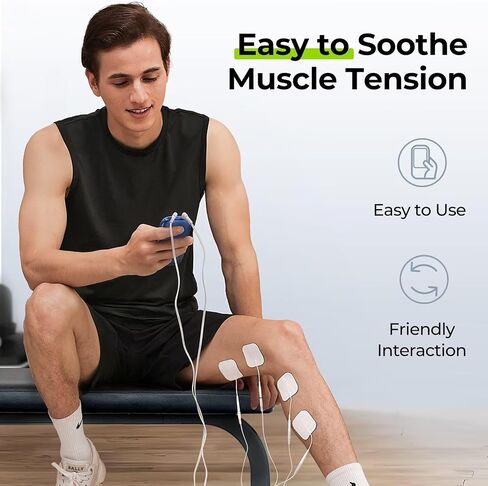 AUVON 3-in-1 TENS Unit Muscle Stimulator, EMS Massage Machine with 40 Intensities for Gradual Shoulder, Sciatica, Back Pain Relief, 24 Modes Rechargeable Electronic Pulse Massager with 12 TENS Pads in Saudi Arabia