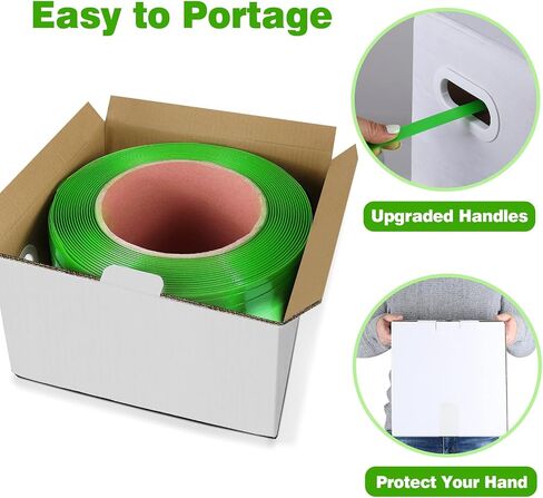 Packaging Strapping Banding Roll Heavy Duty PET Polyester Poly Plastic Packaging Strapping Pallet and 125 Buckles Seals Water and Rust Resistant 2000'x 5/8''x 0.0035'' x 1400 LBS Break Strength in Saudi Arabia