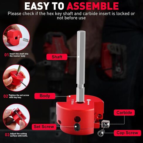 7Pcs PVC Pipe Reamer with 2 Square Carbide Insert, 3/4inch, 1inch,1-1/4inch,1-1/2inch,2inch,3inch,4inch Head Aluminum, PVC Fitting Saver, PVC Socket Saver For SCH40 PVC, ABS PVC Pipe, CPVC in Saudi Arabia