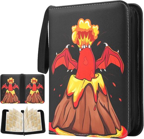 Card Binder For Pokemon Cards 4-Pocket Sleeves with 440 Cards Holder,Game Collection Binder Card Holder(Yellow) in Saudi Arabia