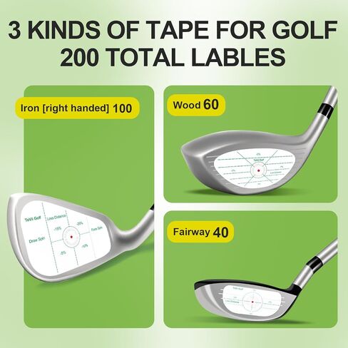 ToVii Golf Impact Tape Set 200~400Pcs, Self-Teaching Sweet Spot and Shot Consistency Analysis Golf Club Face Impact Stickers for Woods Irons and Fairway Clubs in Saudi Arabia