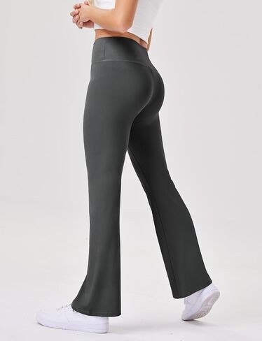 Womens High Waist Flared Yoga Pants Casual Bootcut Workout Leggings Tummy Control in Saudi Arabia