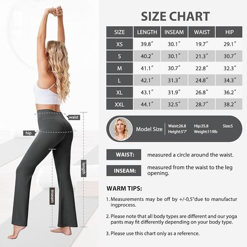 Womens High Waist Flared Yoga Pants Casual Bootcut Workout Leggings Tummy Control in Saudi Arabia