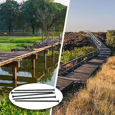 Metal Nails; 6-Inch 144 Pcs Landscape Anchoring Spikes for Paver Edging, Weed Barriers, Turf, House Construction, Carpentry Nail, Tent, Anchoring Stakes (144-6in) in Saudi Arabia