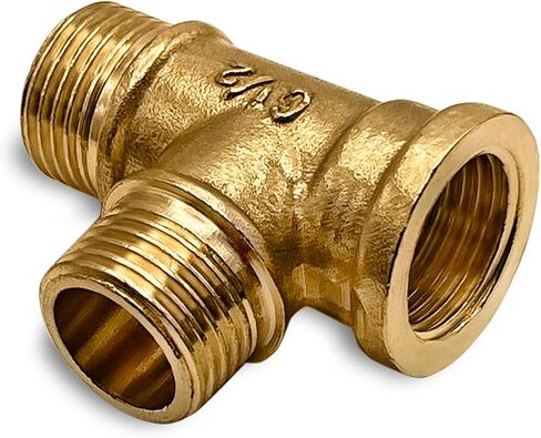 Pipe Tee 1/2" Female x 1/2" Male x1/2" Male Fittings Connector Brass NPT Pack of 1 in Saudi Arabia