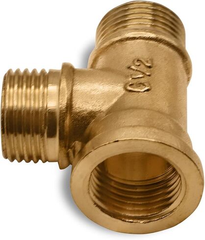 Pipe Tee 1/2" Female x 1/2" Male x1/2" Male Fittings Connector Brass NPT Pack of 1 in Saudi Arabia