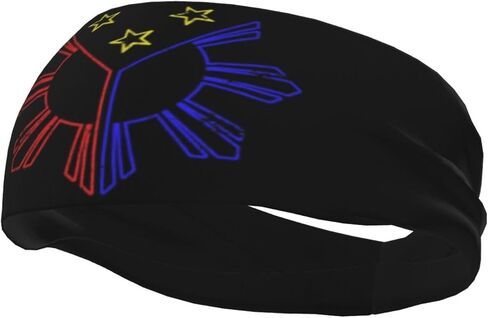 Cute Philippines Flag Sports Headband Filipino Sweatband for Men Women Running Cycling Yoga Fitness Workout in Saudi Arabia