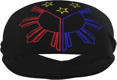 Cute Philippines Flag Sports Headband Filipino Sweatband for Men Women Running Cycling Yoga Fitness Workout in Saudi Arabia