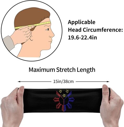 Cute Philippines Flag Sports Headband Filipino Sweatband for Men Women Running Cycling Yoga Fitness Workout in Saudi Arabia