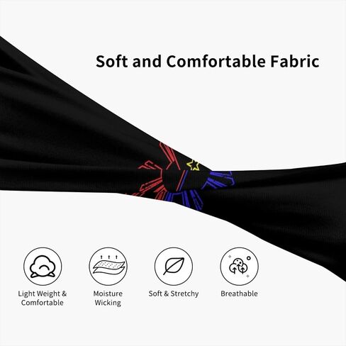 Cute Philippines Flag Sports Headband Filipino Sweatband for Men Women Running Cycling Yoga Fitness Workout in Saudi Arabia