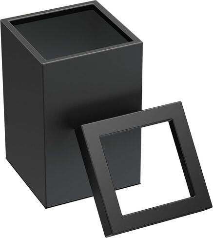 Gatco 1915, Modern Square Stainless Steel Waste Basket, Matte Black, 3.2 gallons , 11.88"H in Saudi Arabia