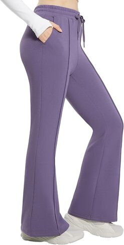 BALEAF Womens Flare Sweatpants Ladies Drawstring Sweat Pants with Pockets Fleece Bootcut Yoga Dance in Saudi Arabia