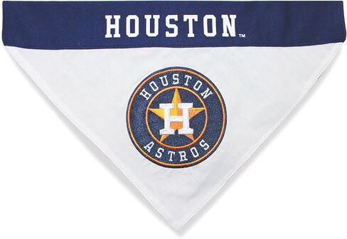 Pets First MLB Houston Astros Reversible Bandana Size XX-Large for Dogs & Cats. 2 Sided Sports Bandana,Premium Embroidery Team Logo, All MLB Teams Available in Saudi Arabia