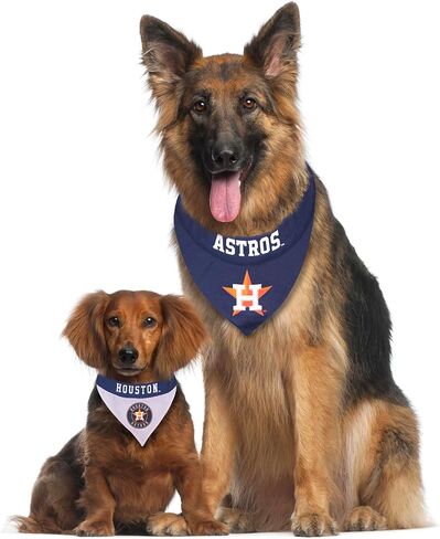 Pets First MLB Houston Astros Reversible Bandana Size XX-Large for Dogs & Cats. 2 Sided Sports Bandana,Premium Embroidery Team Logo, All MLB Teams Available in Saudi Arabia