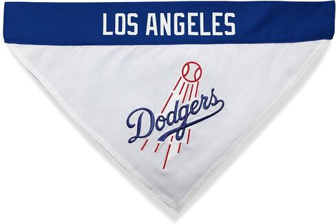 بيتس فيرست MLB لوس أنجلوس دودجرز باندانا ذات وجهين مقاس XX-Large للكلاب والقطط. باندانا رياضية على الوجهين، شعار الفريق مطرز ممتاز، جميع فرق MLB متاحة in Saudi Arabia