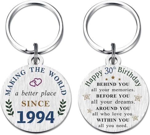 DGXMD Happy 30th Birthday Gifts - Born in 1994 Birthday Keychain - 30 Year Old Men Women Birthday Gifts - 1994 Birthday Present in Saudi Arabia