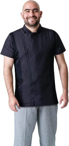Lazzar Men Chef Coat Working | Dryfit | Concealed Zipper With Flap | Contrast Sleeves | Thermometer Pouch | Made in Mexico in Saudi Arabia
